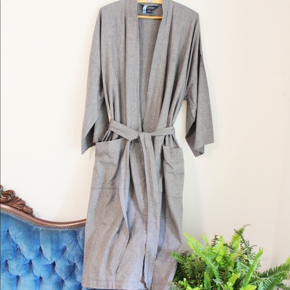 Brooks Brothers Other - Brooks Brothers Chambray Gray Cotton Robe